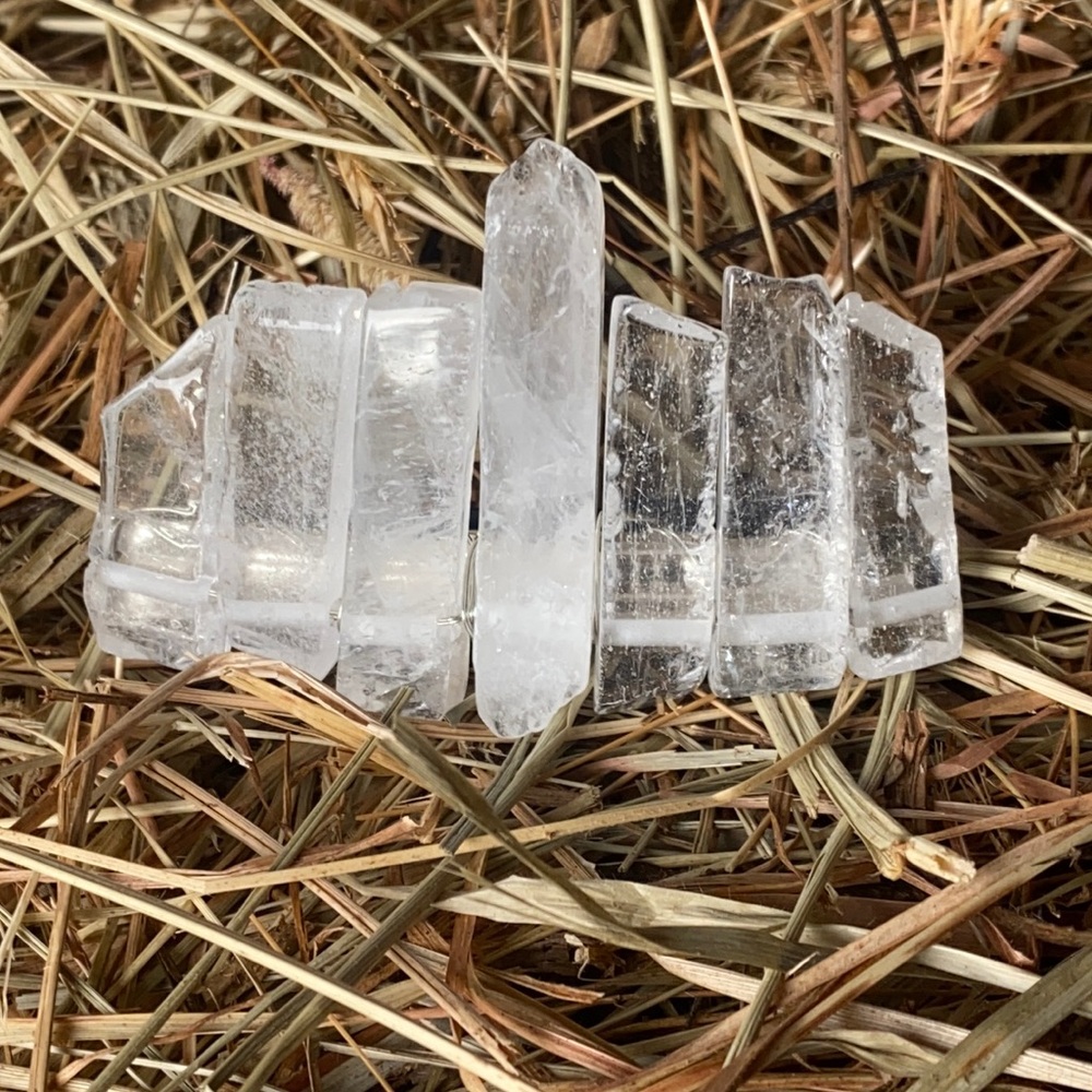 Quartz Crystal hair clasp barrette natural stone
